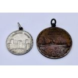 Two early 20th century commemorative medallions for the Lloyd Triestino shipping company