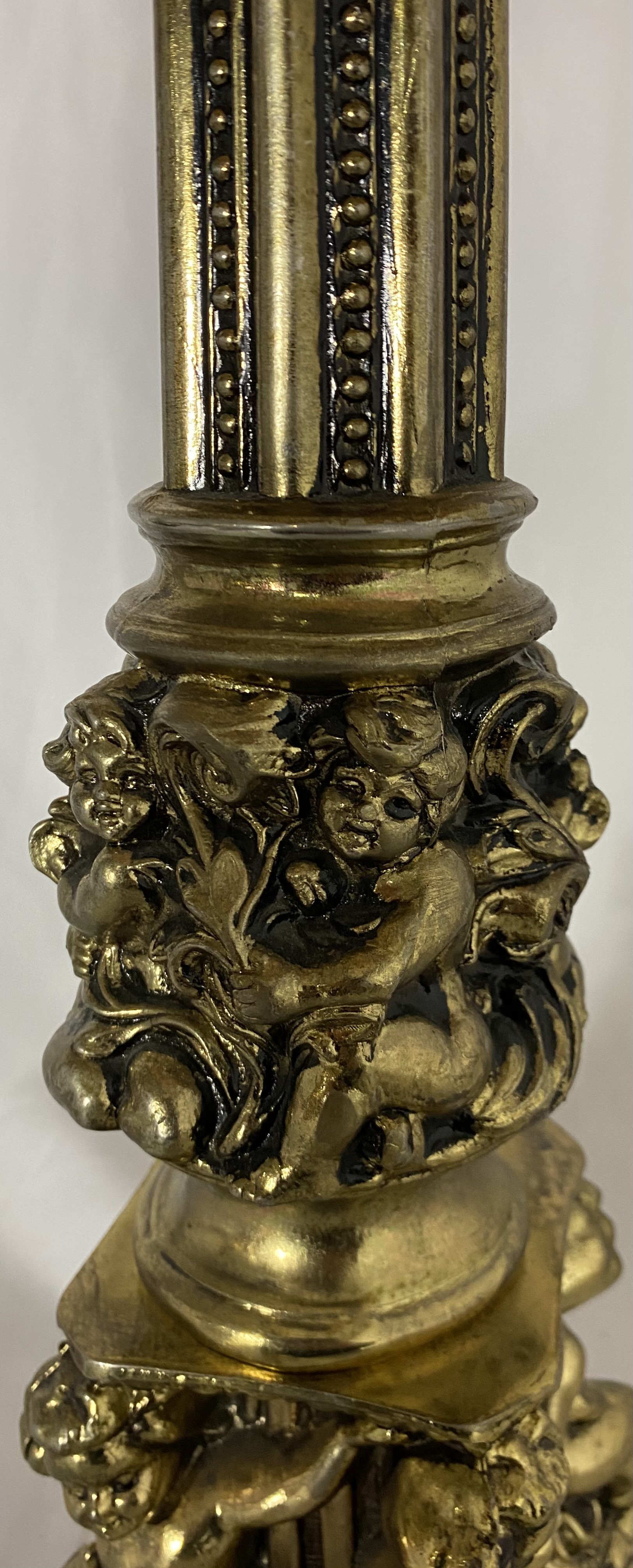 A large brass Ecclesiastical style table lamp, height of lamp 58cm - Image 4 of 5