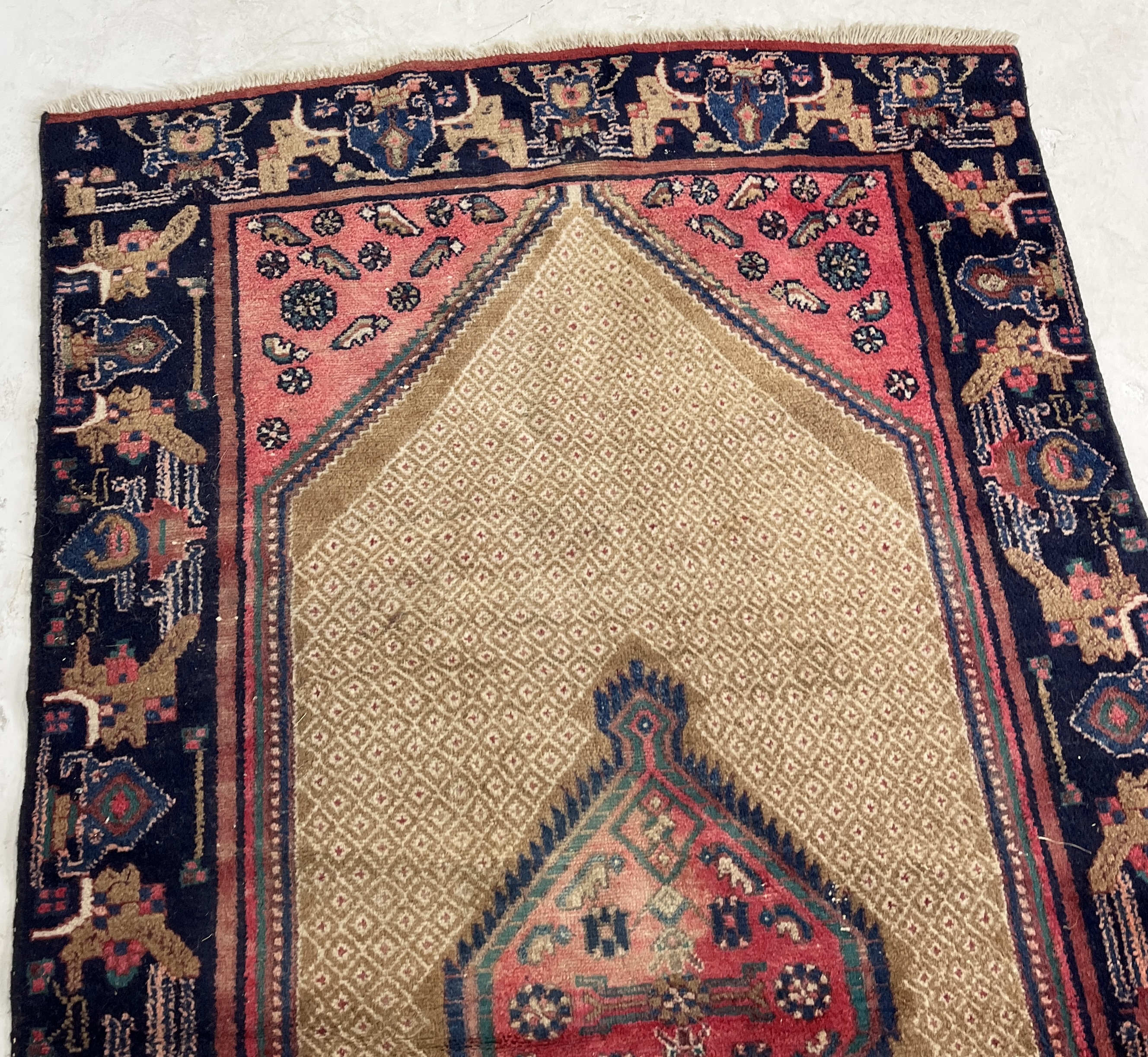 A Eastern red ground rug with central motif - 212cm x 122cm - Image 3 of 4