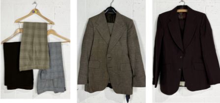 A collection of vintage gents clothing including three piece suit by All Kinds, Chelsea, Burton Suit