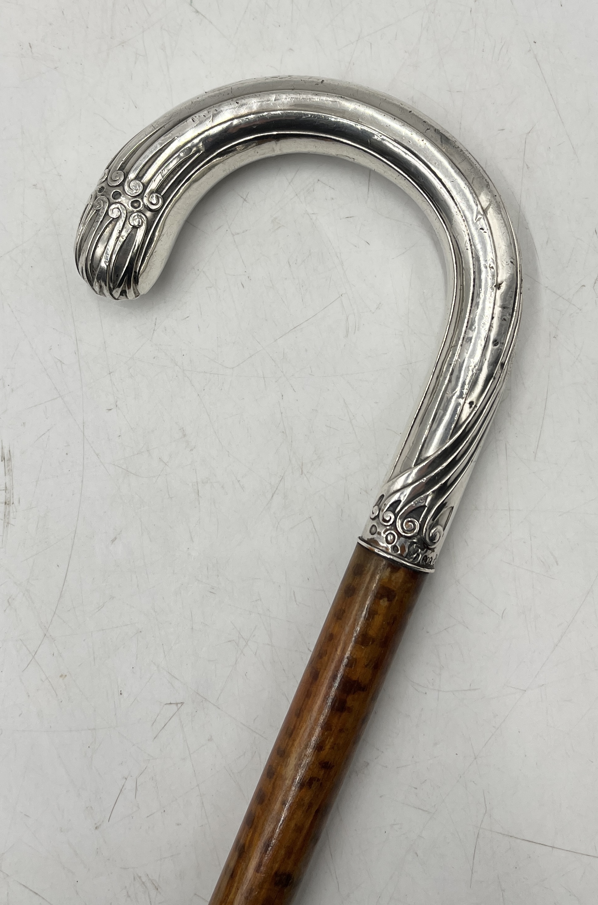 A turn of the century walking stick with continental silver handle - Image 3 of 4