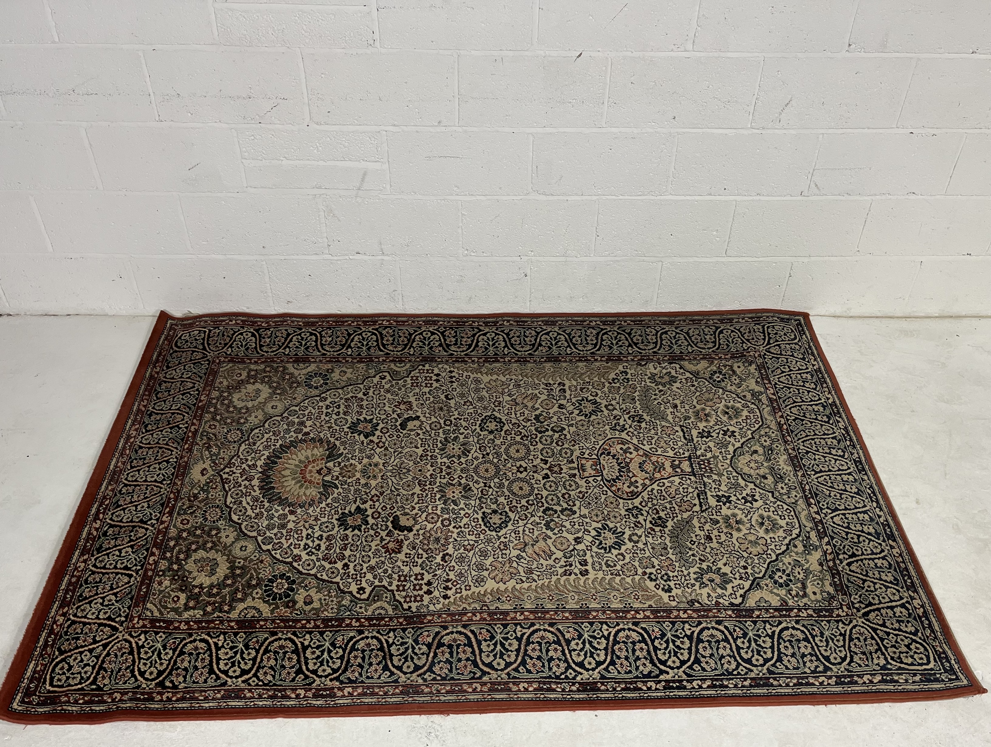 Two Eastern style rugs, Multi pattern 160 cm wide x 230 cm length, Cream ground with central - Image 3 of 4