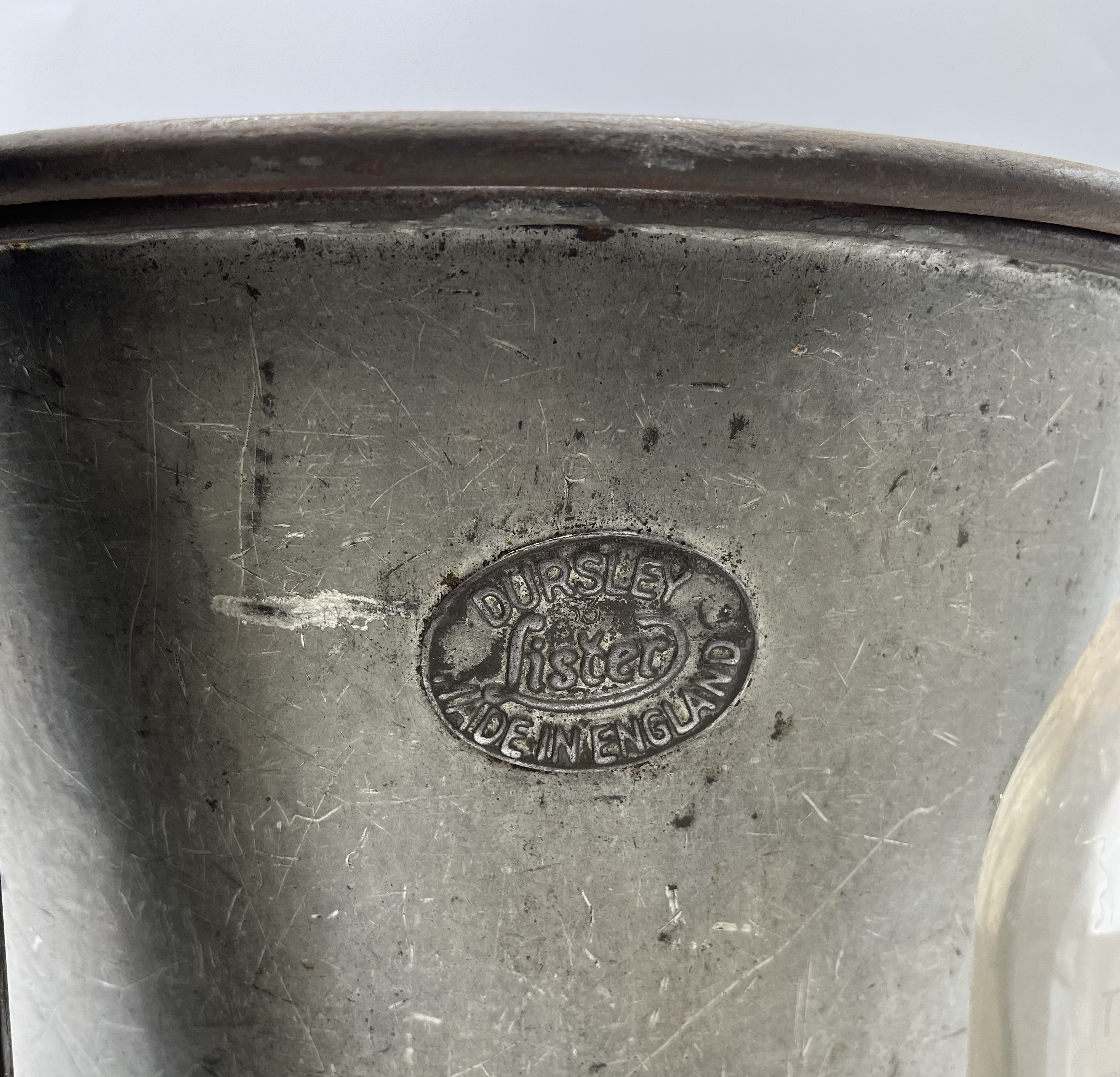 A galvanised Lister bucket along with a Castrol Motor Oil bottle and an Esso lube bottle. - Image 7 of 8