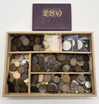 A large collection of various coinage including 1970 proof set etc.
