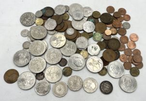 A collection of various coinage including 1927 Australian florin