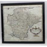 A framed Robert Morden map of Devonshire, sold by Abel Smale