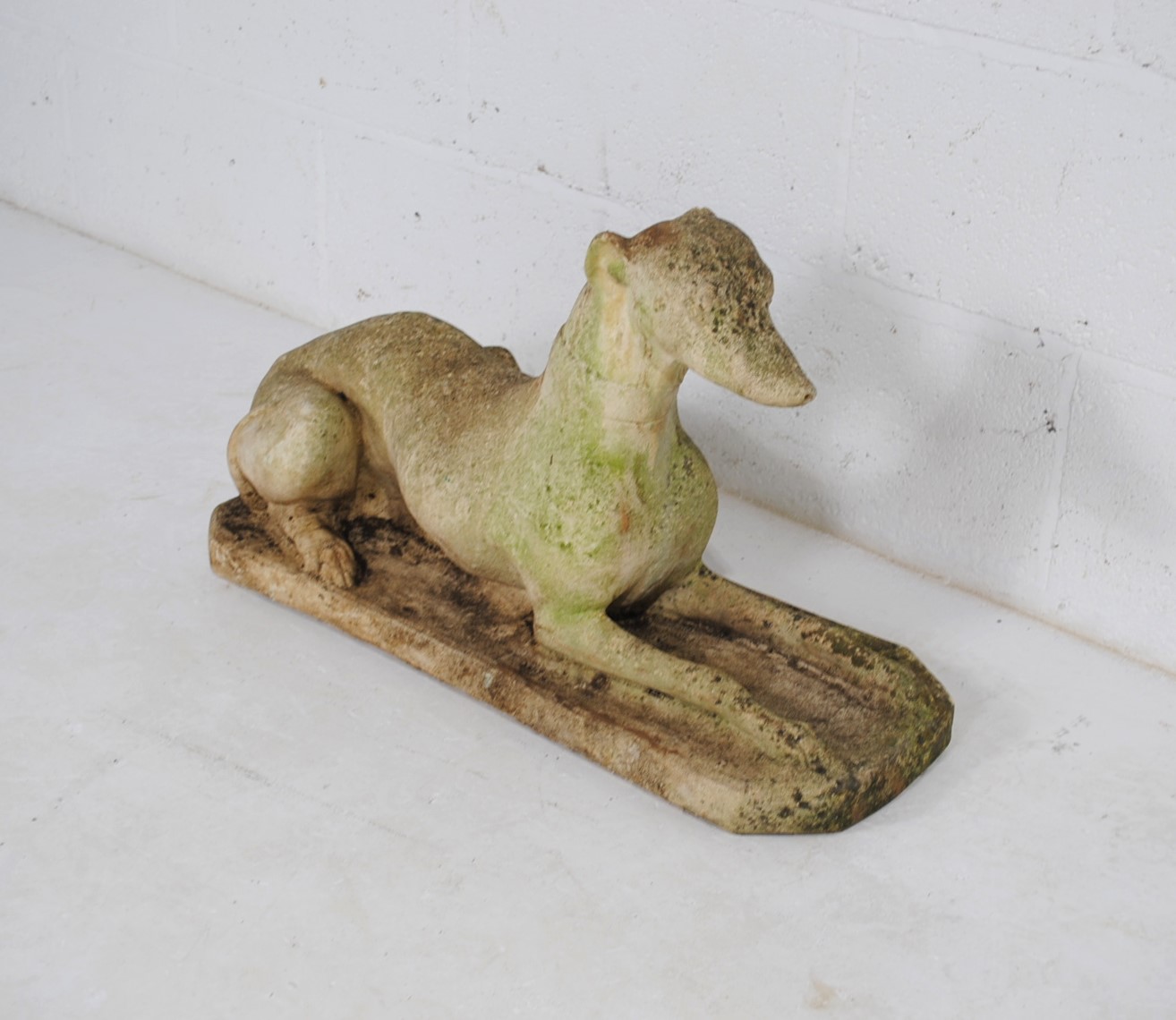 A reconstituted stone figure of a greyhound - length 68cm, height 40cm - Image 2 of 4