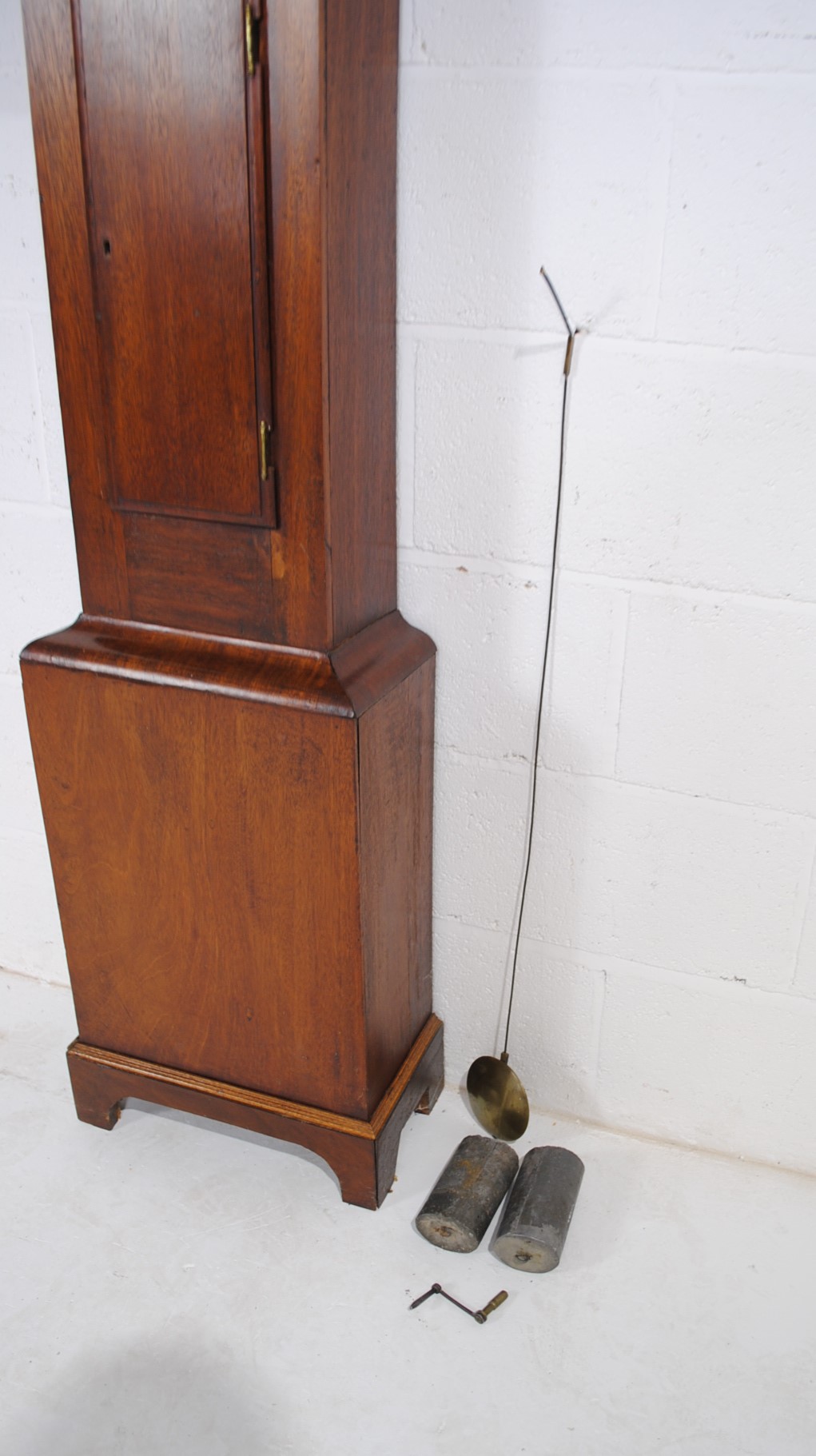 A Georgian mahogany chiming longcase clock, with brass dial named to 'Fri-Hawkins, Southampton', - Image 9 of 12