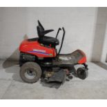 A Snapper ride-on petrol lawn mower - one wheel stuck in gear