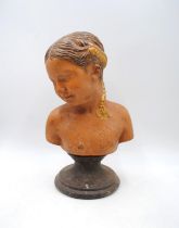A bust of a young girl - height 39cm