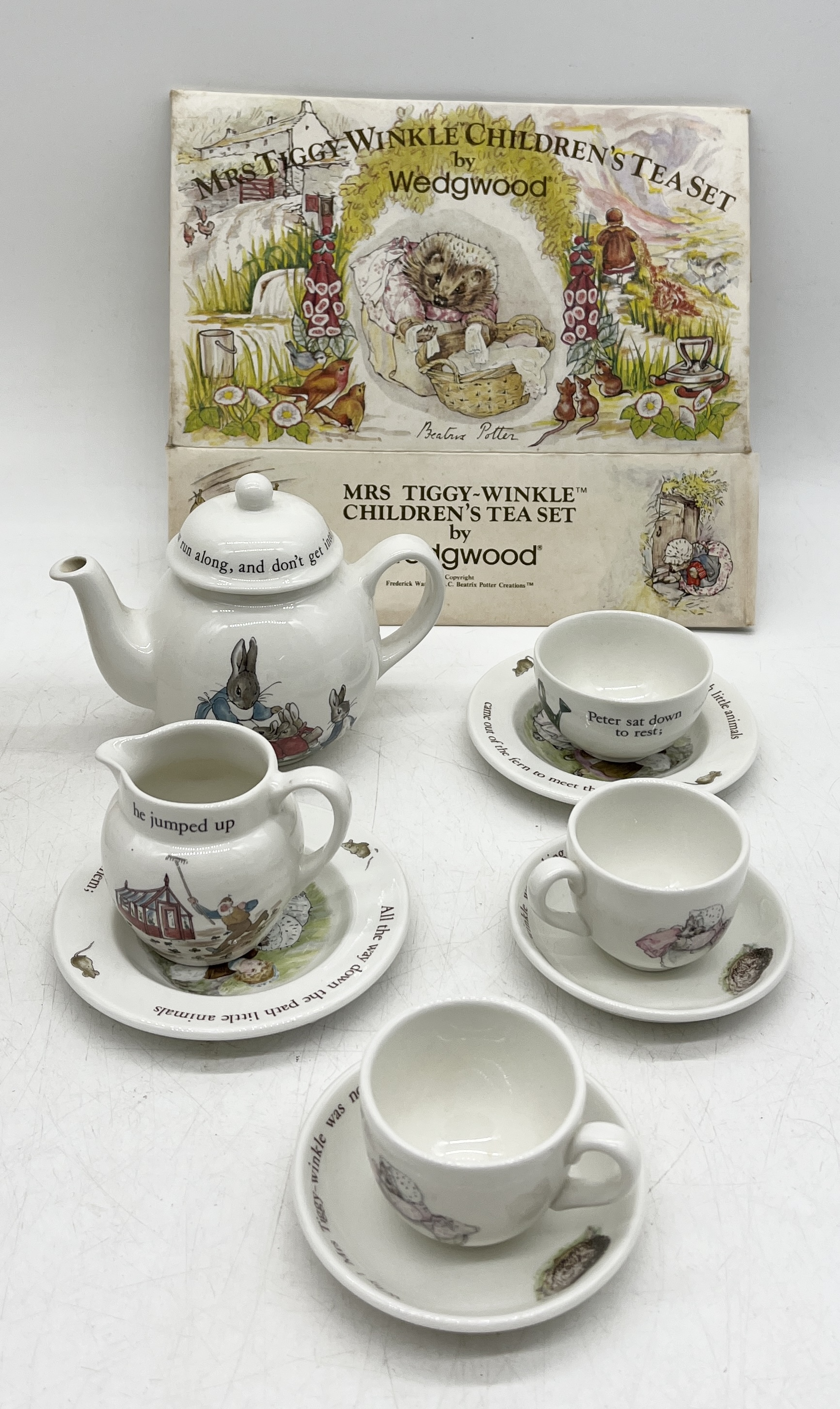 A Wedgwood Beatrix Potter children's tea set, along with another similar tea set and Beatrix - Image 2 of 5