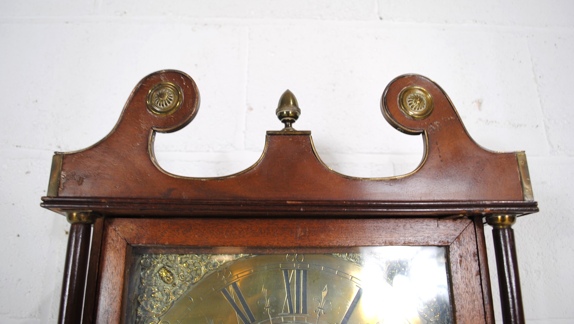 A Georgian mahogany chiming longcase clock, with brass dial named to 'Fri-Hawkins, Southampton', - Image 5 of 12