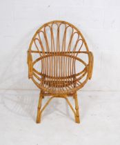 A mid century bamboo chair