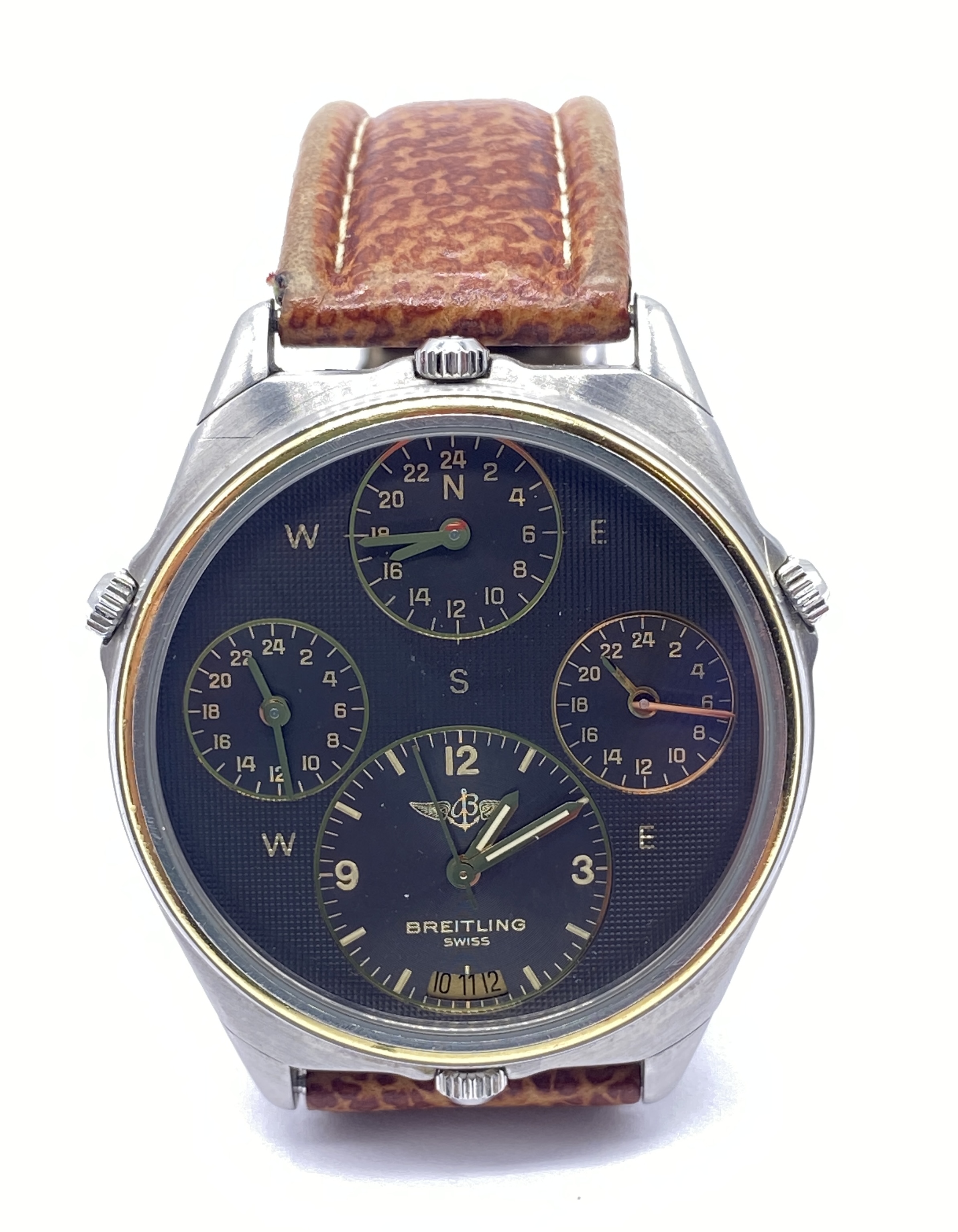 A Breitling World Time GMT gentleman's wristwatch, reference 80840, with four independent quartz - Image 2 of 3