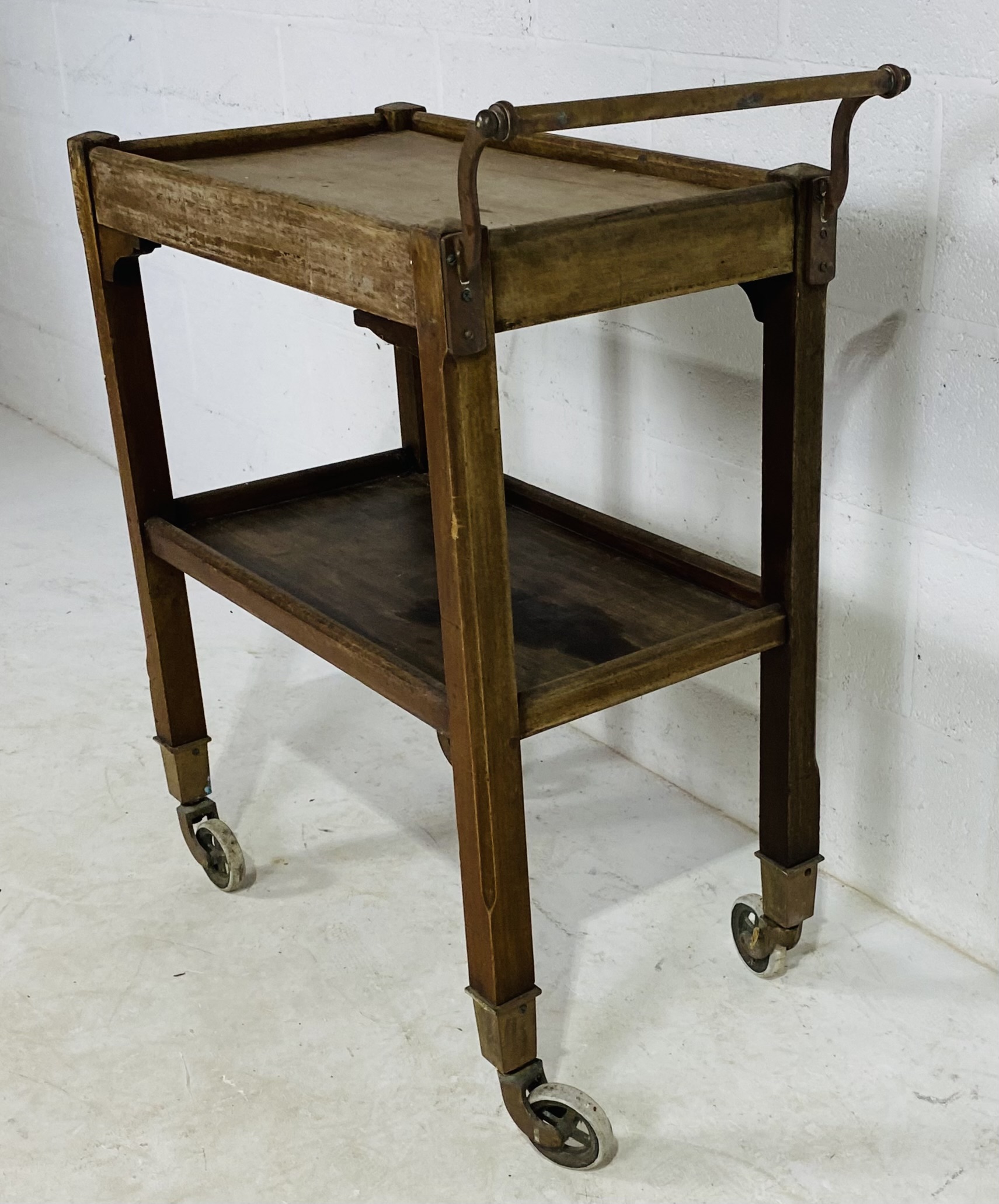 A Hotel & General Supply Company tea trolley with sliding tray and brass handle - Image 3 of 8