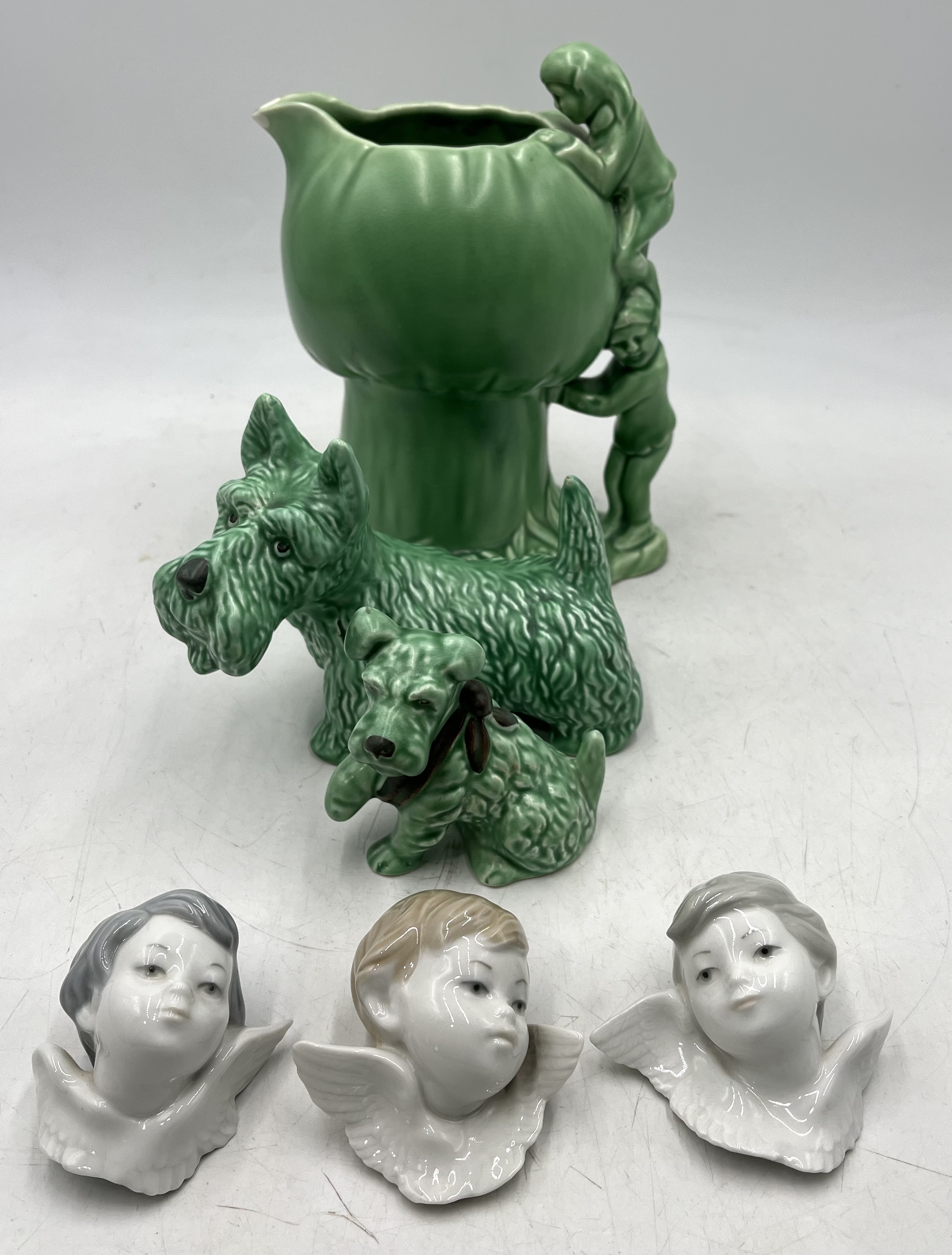 Three Lladro Cherub heads along with three Sylvac ceramics including No.1969 Pixies looking into a - Image 17 of 17