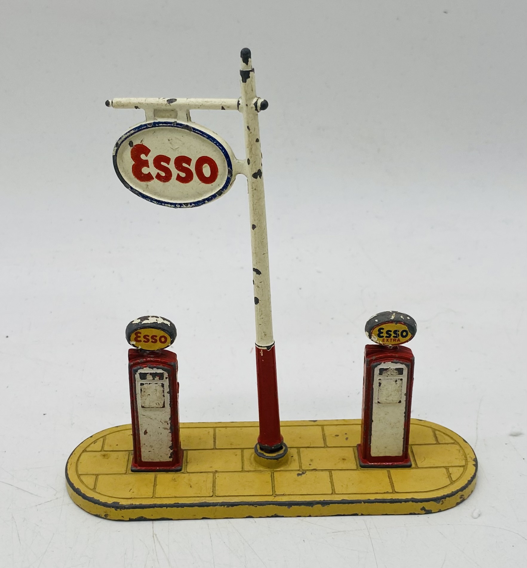 A collection of die-cast petrol pumps including Esso, along with a few road signs, traffic lights - Image 2 of 6