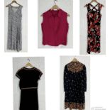 A collection of vintage clothing including Esprit dress, Peggy Lane floral dress, Lucia Twenty Seven