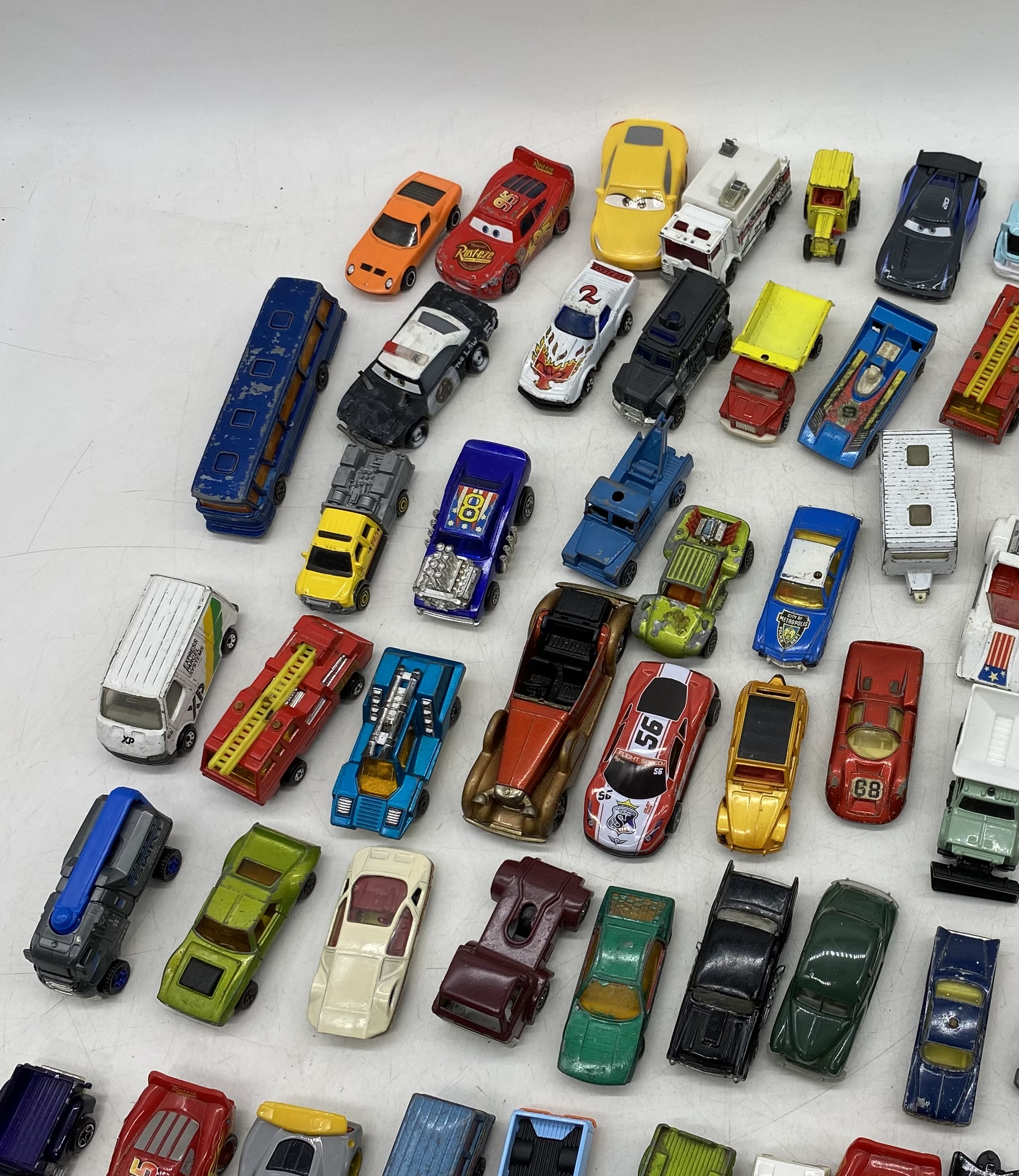 A collection of playworn die-cast vehicles including Matchbox, Mattel Disney Pixar, Oxford, - Image 3 of 5