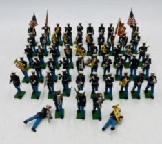 A collection of vintage Britains United States Marine Corps Military Marching Band figurines -