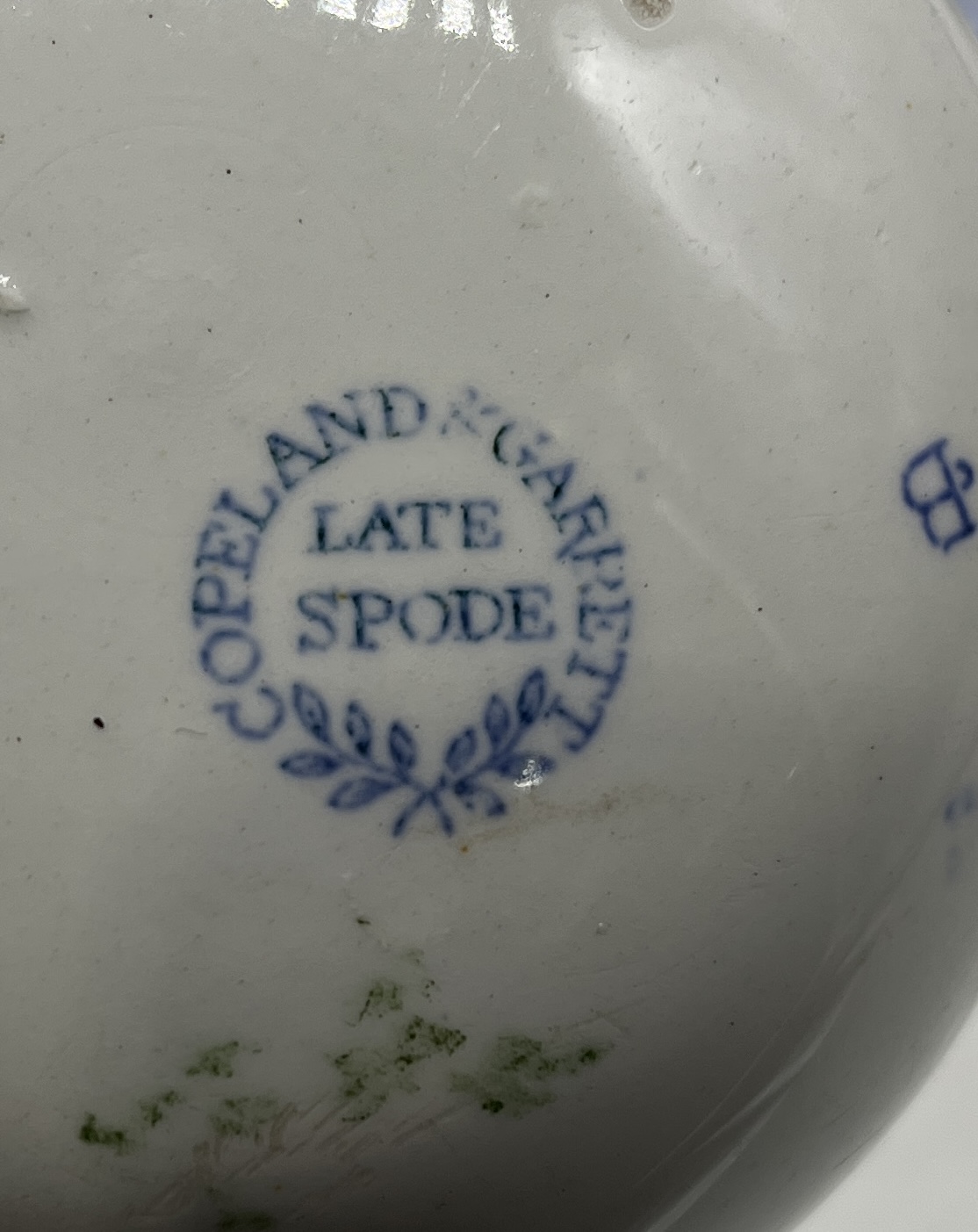 A Spode & Garrett "Old Spode" blue and white lidded tureen with dish and ladle along with a bohemian - Image 5 of 5