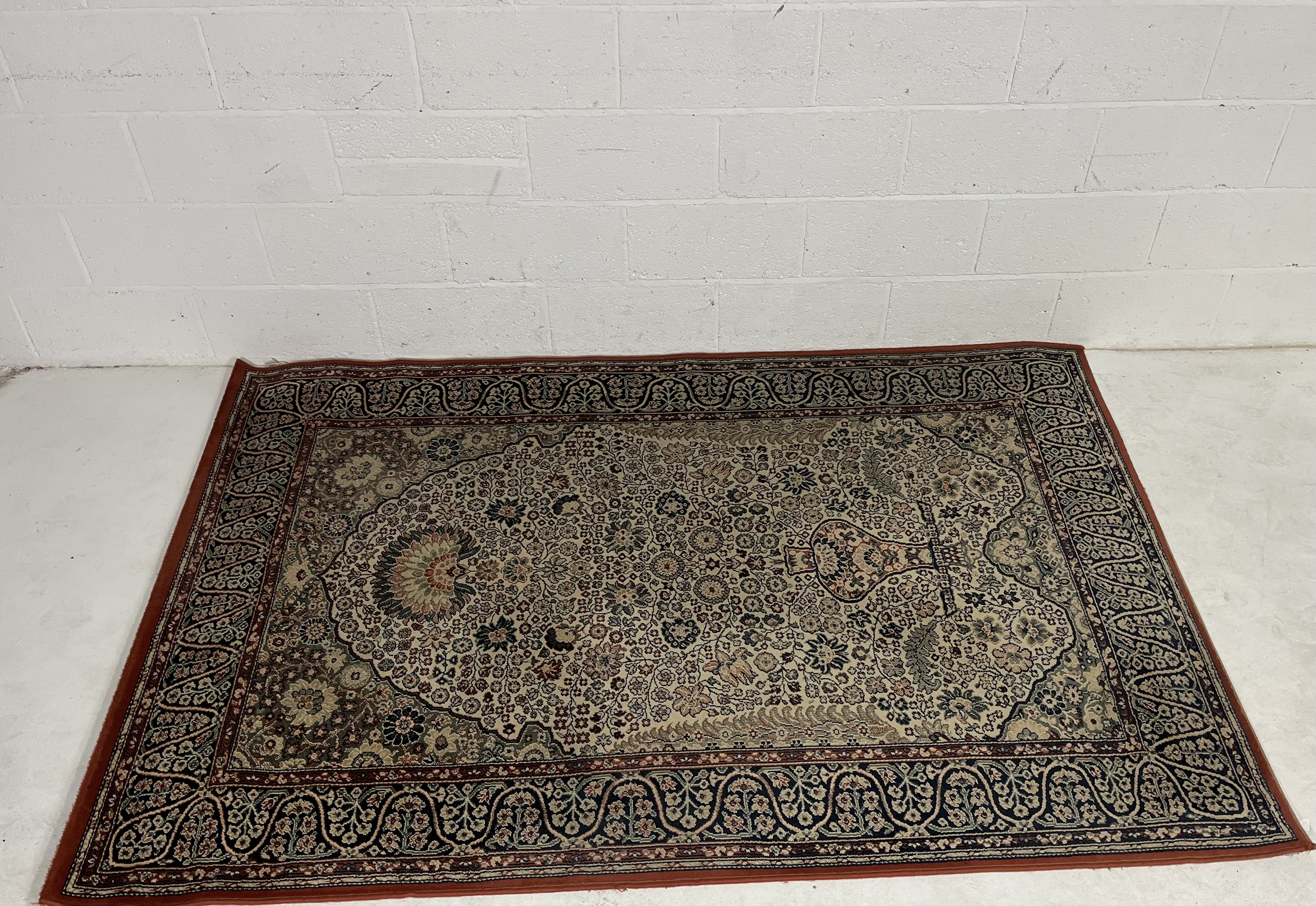 Two Eastern style rugs, Multi pattern 160 cm wide x 230 cm length, Cream ground with central - Image 2 of 4