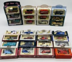 A collection of boxed die-cast vehicles including Lledo Promotional Models, Lledo Hamleys, Oxford
