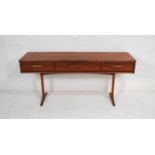 A G Plan 'Fresco' console table by Victor Wilkins, with three drawers - length 154cm, depth 42.