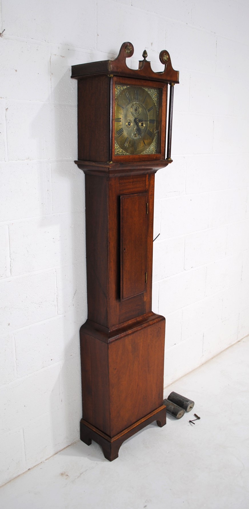 A Georgian mahogany chiming longcase clock, with brass dial named to 'Fri-Hawkins, Southampton', - Image 3 of 12