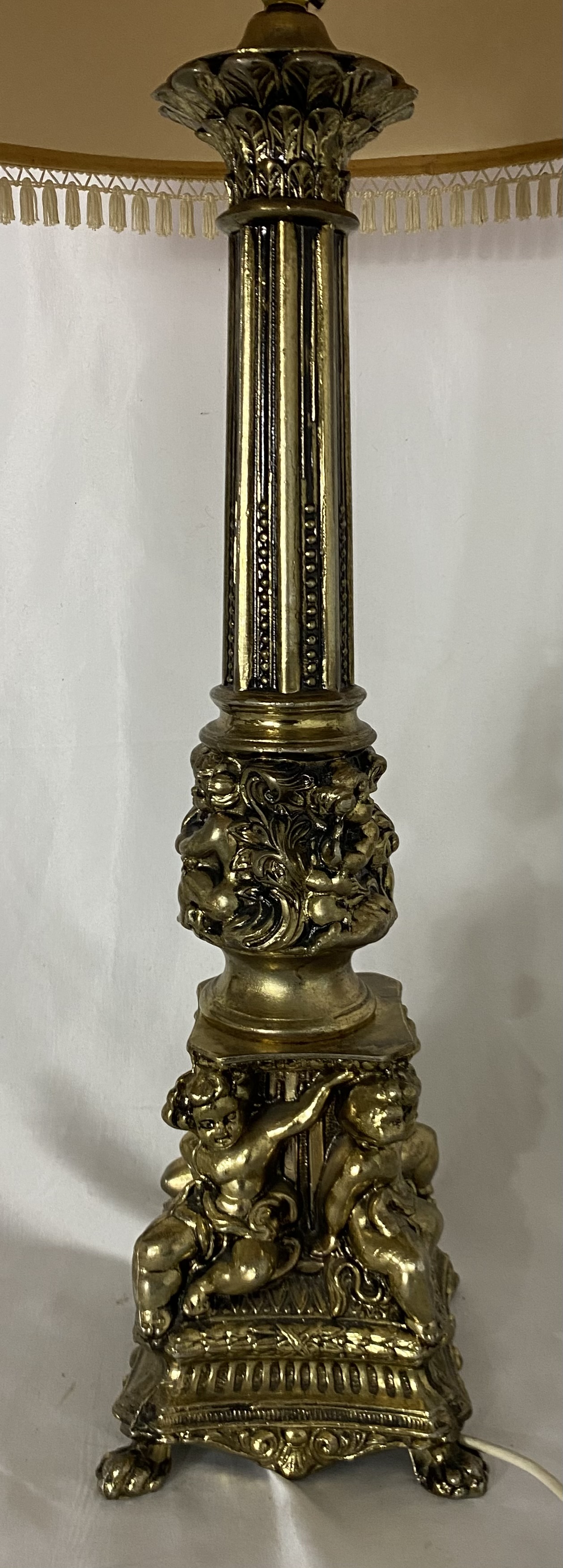 A large brass Ecclesiastical style table lamp, height of lamp 58cm - Image 2 of 5
