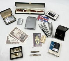 A collection of vintage lighters (including a Colibri combination cigarette case and lighter)