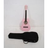 A Herald model HL34PK classical acoustic guitar, in pink with soft case