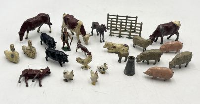 A collection of lead farm animals, mainly J Hill & Co