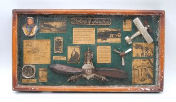 A 'History of Aviation' display case - 28.5cm x 52.5cm