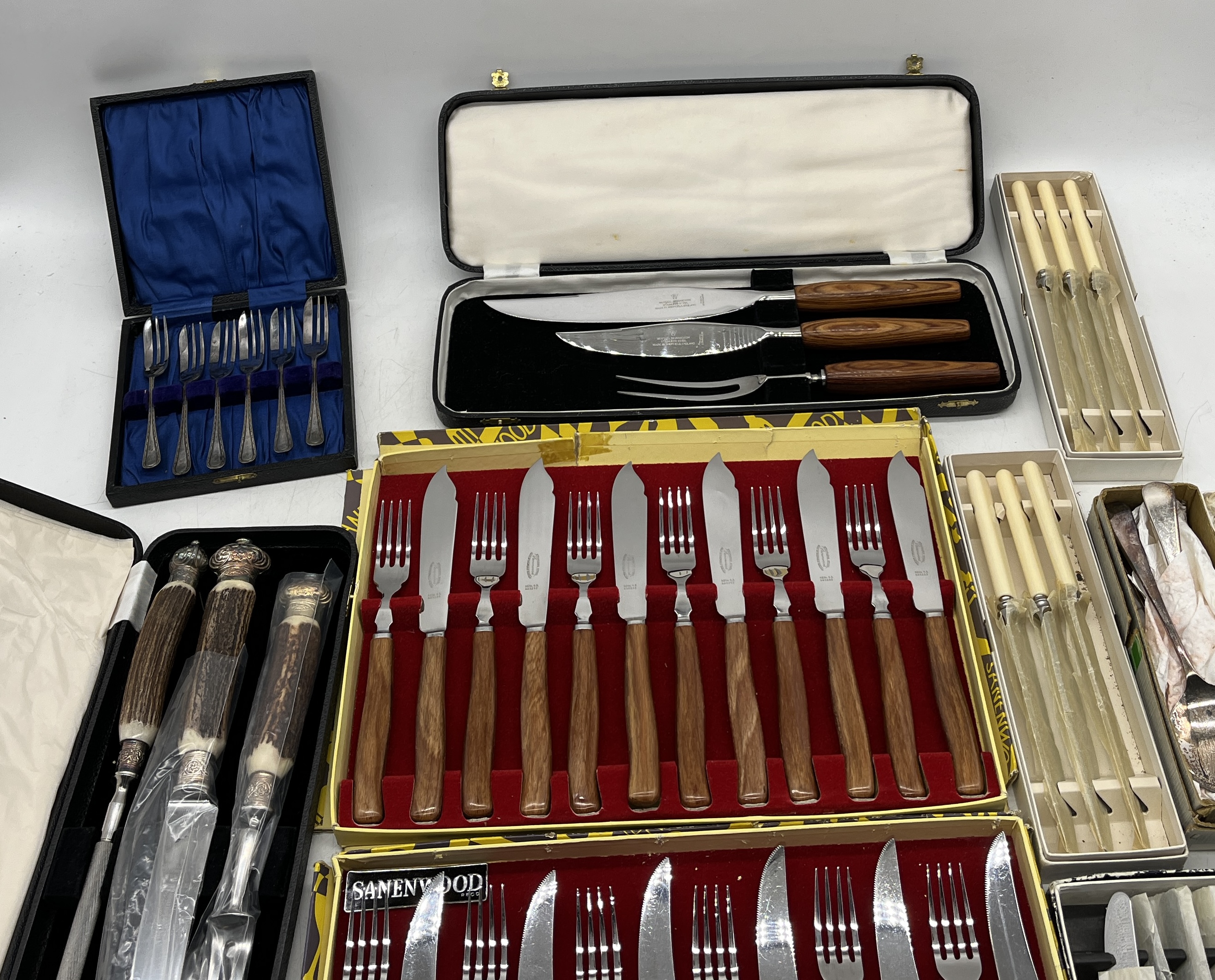A collection of silver plated cutlery, boxed carving sets etc. - Image 3 of 3