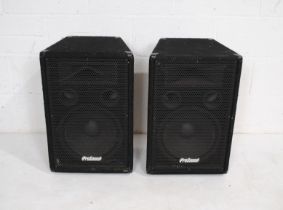 A pair of Pro Sound PS120 8ohm PA speakers - length 39.5cm, depth 30.5cm, height 62cm
