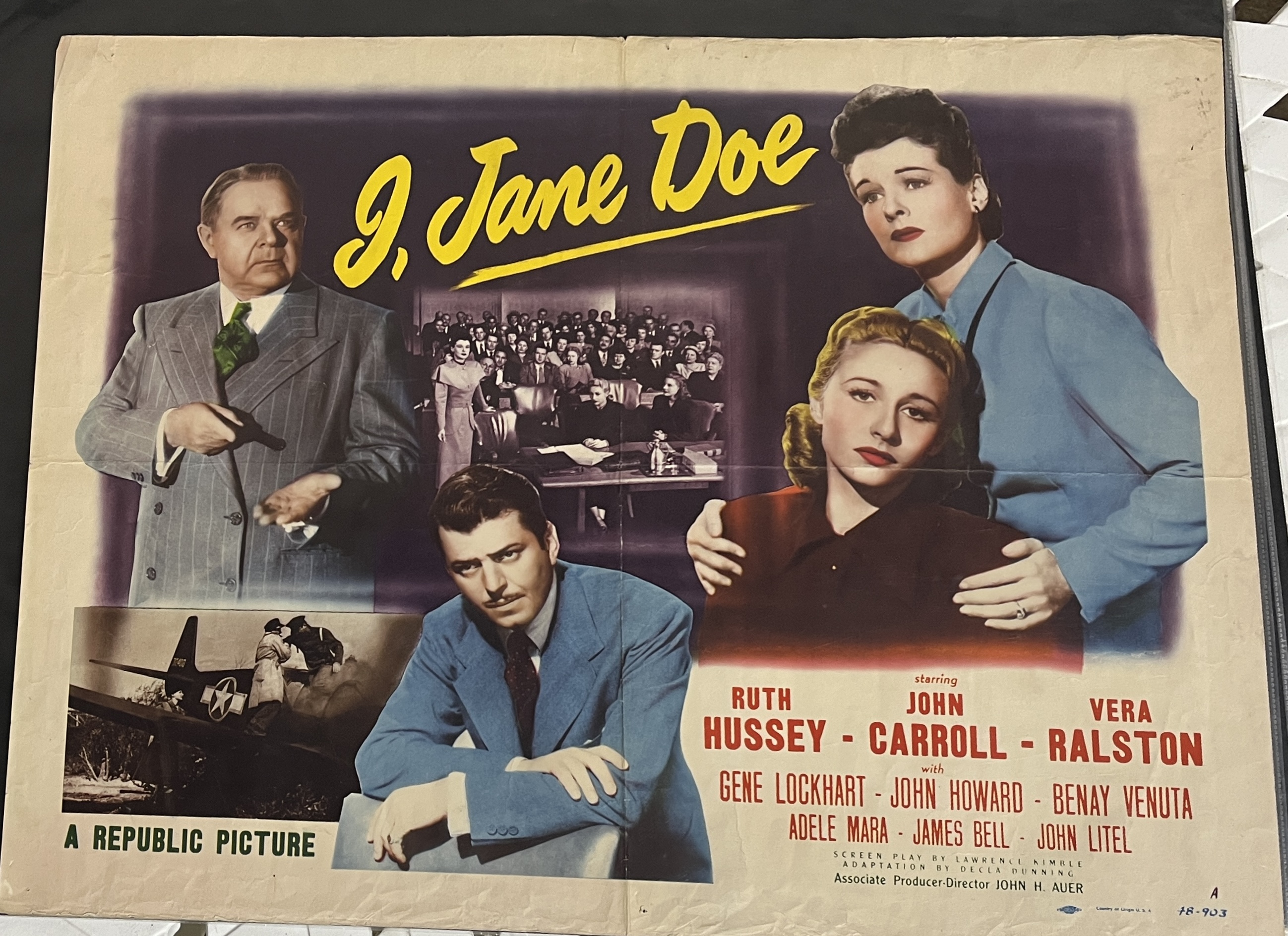 A collection of vintage film posters includes I, Jane Doe; Accused of Murder and Strange Case of - Image 2 of 9