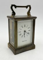 A Mappin & Webb brass cased carriage clock
