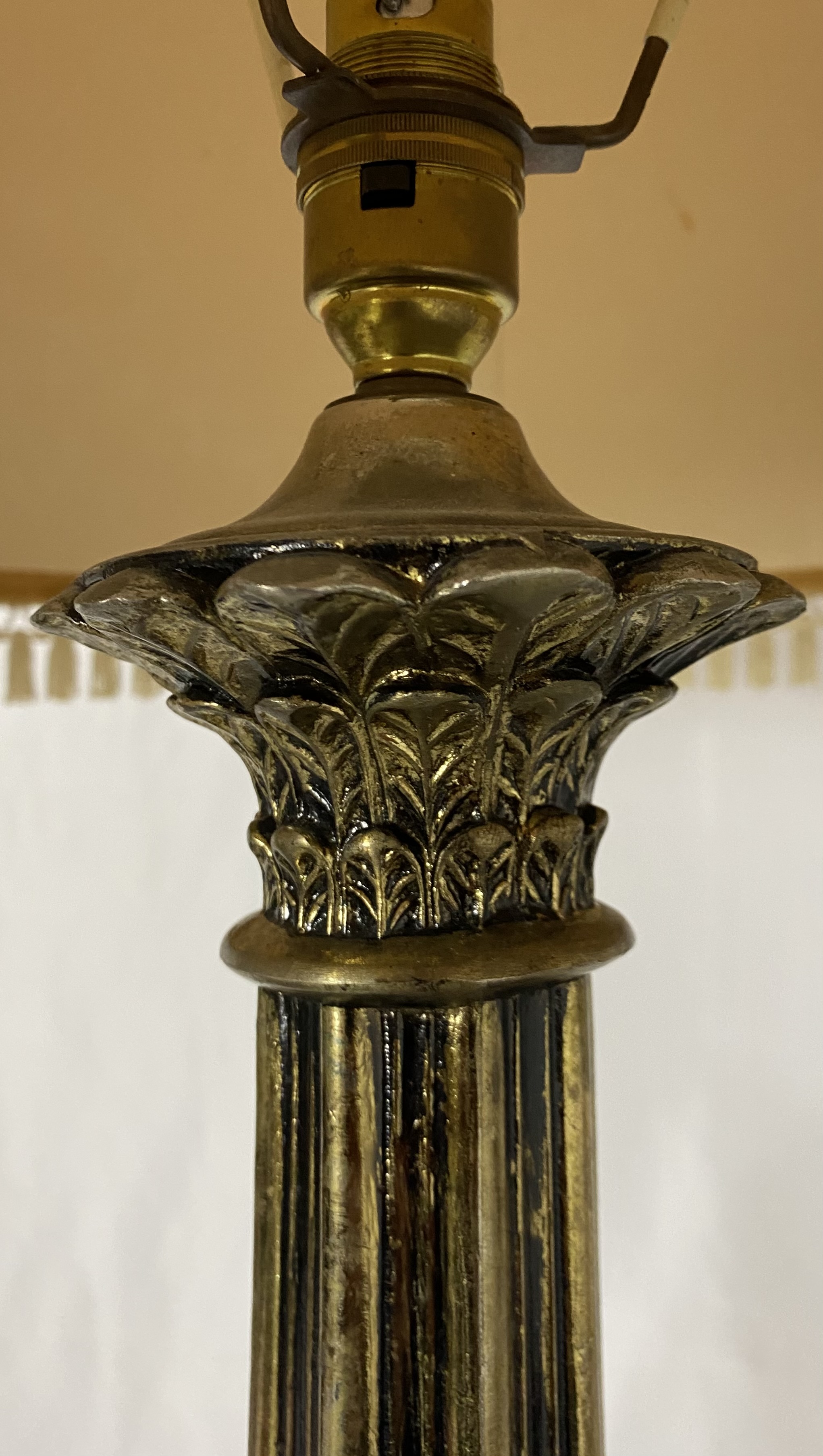 A large brass Ecclesiastical style table lamp, height of lamp 58cm - Image 5 of 5