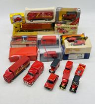 A collection of die-cast vehicles all relating to Royal Mail including post vans, trucks, lorries