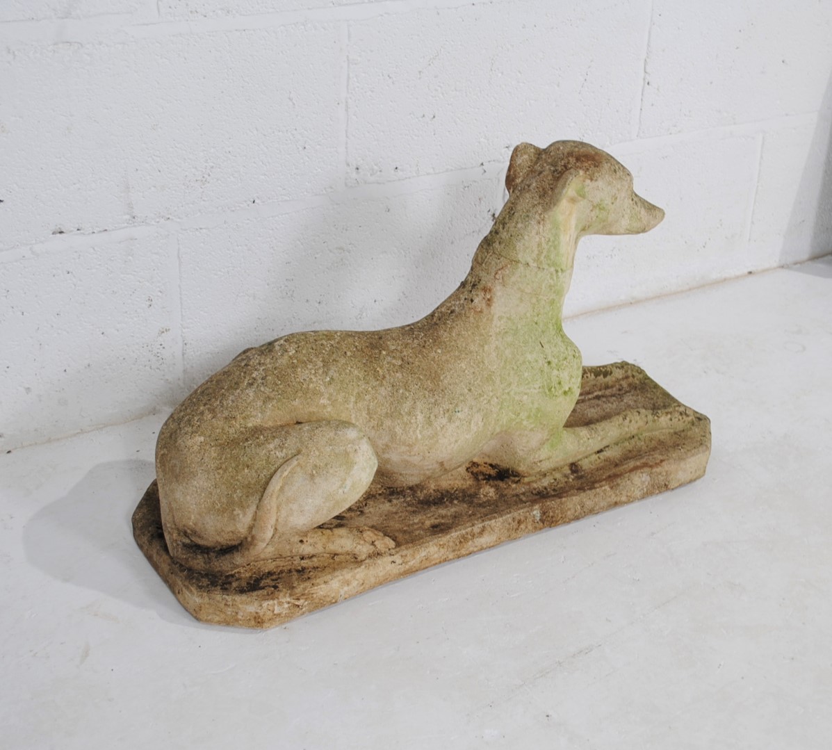 A reconstituted stone figure of a greyhound - length 68cm, height 40cm - Image 3 of 4