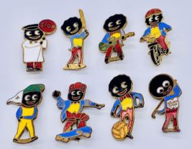 A collection of eight vintage Golly badges (These items are listed on the basis they are