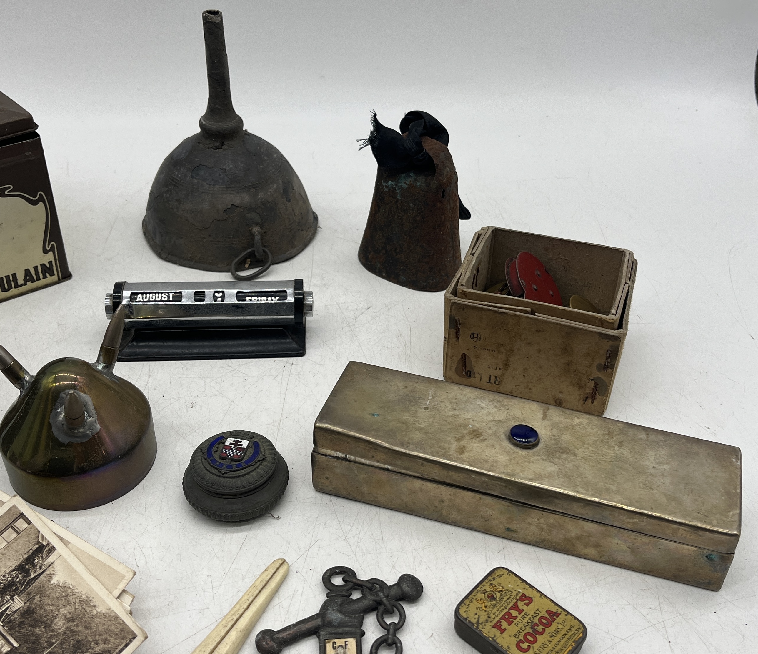 A collection of various items including trench art, vintage postcards and photographs including - Image 3 of 7