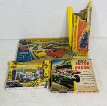 A boxed Airfix Motor Racing set (both cars A/F), along with a Matchbox Motorised Motorway set (