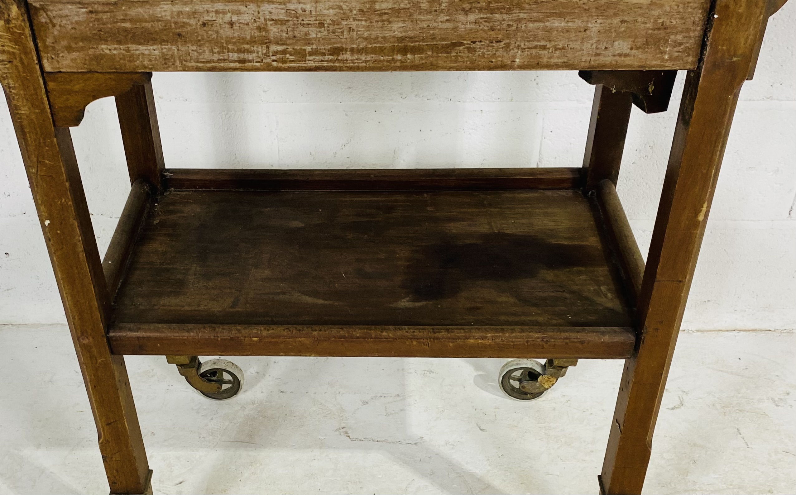 A Hotel & General Supply Company tea trolley with sliding tray and brass handle - Image 6 of 8