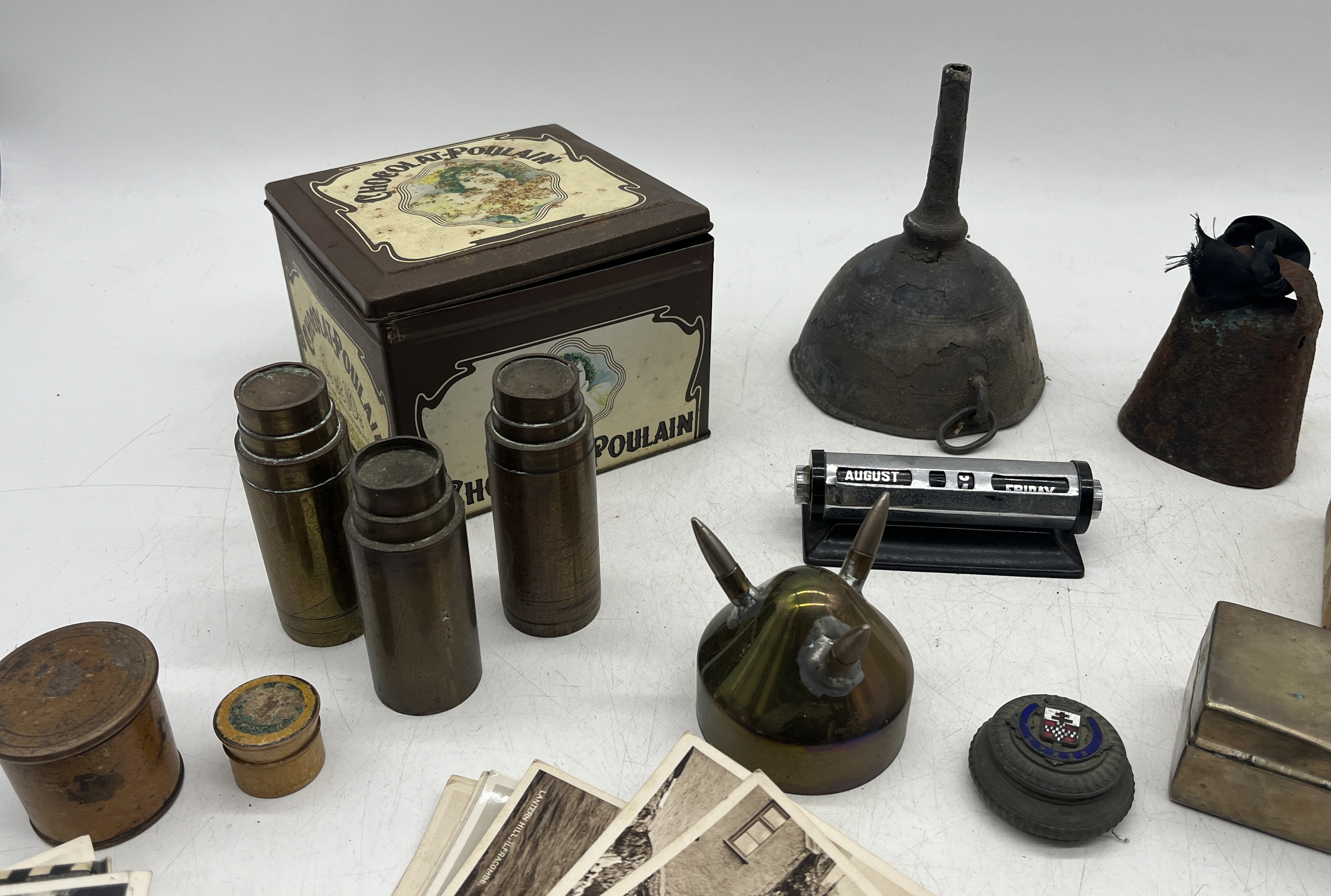 A collection of various items including trench art, vintage postcards and photographs including - Image 2 of 7