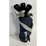 A set of ladies right handed Techmax Tour golf clubs including 3,5,7 & 9 woods, irons 5-9, sand