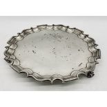 A hallmarked silver salver by Mappin & Webb, dated 1910, weight 860g (27.64 troy ounces)