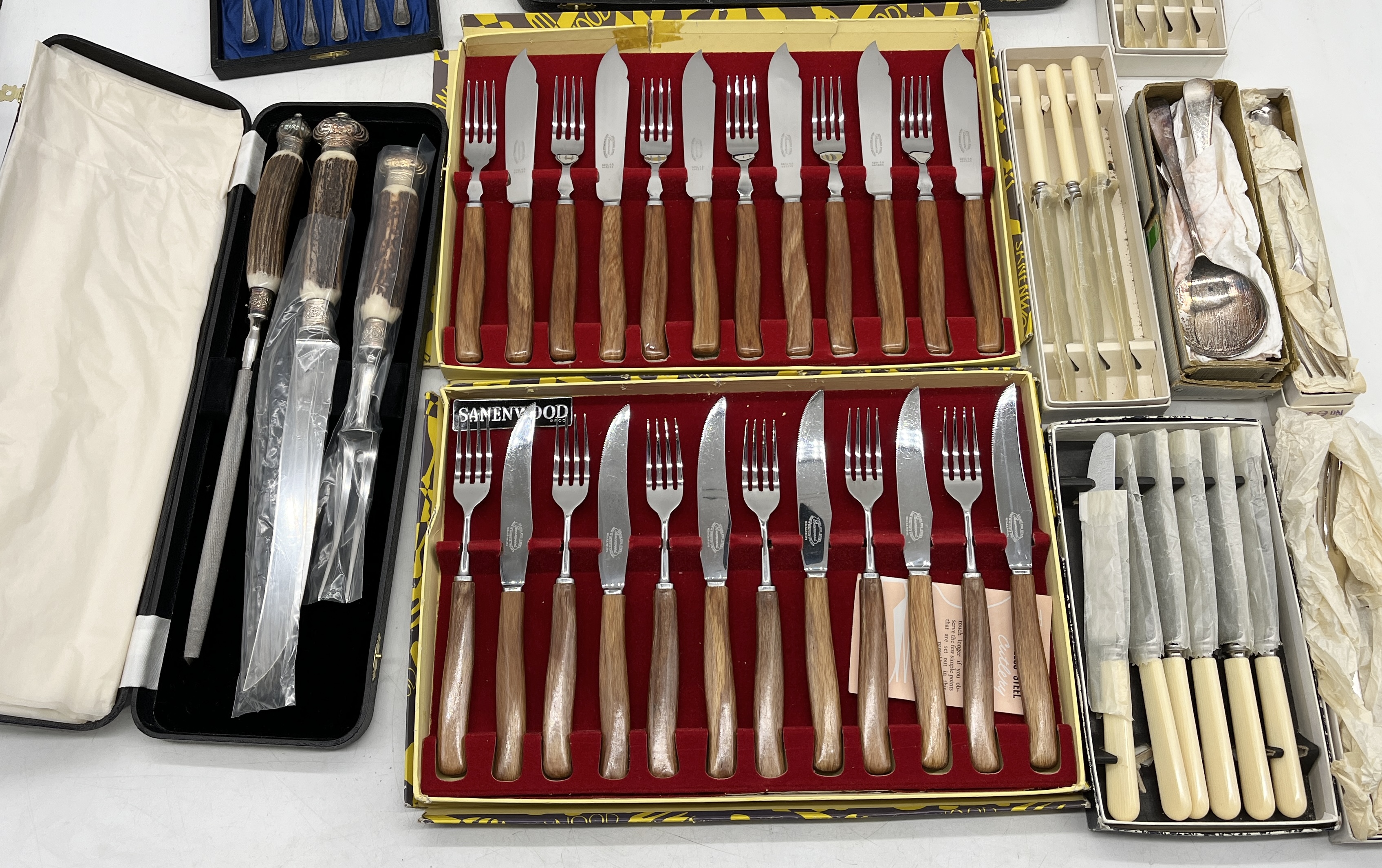 A collection of silver plated cutlery, boxed carving sets etc. - Image 2 of 3