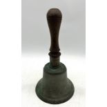 A large vintage school bell (height 33cm)